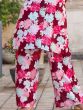 Satisfying Maroon Floral Printed Cotton Top Palazzo Co-Ord Set