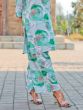Opulent Green Digital Printed Cotton Top Palazzo Co-Ord Set