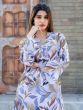Trendy White Digital Printed Cotton Top Palazzo Co-Ord Set
