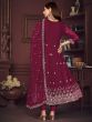 Amazing Dark Pink Embroidered Georgette Reception Wear Anarkali Suit
