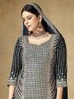 Awesome Black Sequins Chinon Sharara Suit With Dupatta