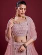 Stunning Pink Embroidered Georgette Lehenga Choli With Dupatta
