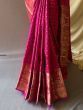 Awesome Pink Zari Woven Silk Event Wear Saree With Blouse