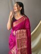 Awesome Pink Zari Woven Silk Event Wear Saree With Blouse