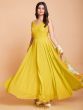 Exquisite Yellow  Georgette Party Wear Gown With Dupatta
