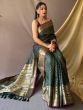 Excellent Green Zari Woven Silk Event Wear Saree With Blouse