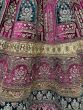 Amazing Rani Pink Multi-Thread Work Velvet Bridal Lehenga Choli
