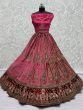 Gorgeous Rani Pink Multi-Thread Work Velvet Bridal Lehenga Choli