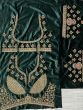 Gorgeous Green Embroidered Velvet Lehenga Choli With Double Dupatta