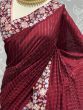 Fancified Red Sequins Silk Reception Wear Saree With Blouse