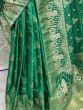 Attractive Green Zari Weaving Silk Sangeet Wear Saree With Blouse