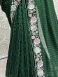 Classic Green Sequins Silk Sangeet Wear Saree With Blouse