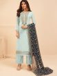 Special Blue Thread Embroidery Georgette Festival Wear Salwar Suit