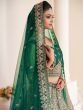 Fetching Green Sequins Net Bridal Wear Lehenga Choli With Dupatta