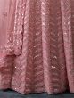 Gorgeous Pink Dori Work Net Reception Wear Lehenga Choli With Dupatta