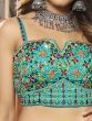 Attractive Turquoise Patola Print Silk Lehenga With Embroidered Choli