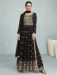 Gorgeous Black Embroidery Georgette Wedding Wear Gown