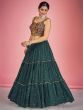 Precious Green Sequins Georgette Wedding Wear Lehenga Choli 