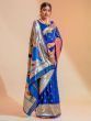 Gorgeous Blue Woven Paithani Silk Reception Wear Saree With Blouse 