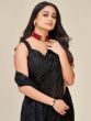 Wonderful Black Sequins Georgette Party Wear Saree With Blouse