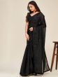 Wonderful Black Sequins Georgette Party Wear Saree With Blouse