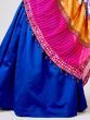 Beautiful Blue Mirror Work Silk Navratri Wear Lehenga Choli With Dupatta