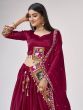 Exquisite Pink Gamthi work Silk Navratri Wear Lehenga Choli