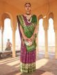Beautiful Green Printed Silk Wedding Wear Saree