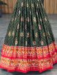 Magnificent Green Bandhani Printed Silk Festive Wear Gown