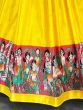 Gorgeous Yellow Kalamkari Printed silk Festive Wear Lehenga Choli