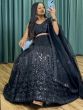 Superb Black Sequins Net Designer Lehenga Choli With Dupatta