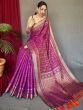 Gorgeous Purple Patola Printed Silk Reception Wear Saree 