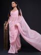 Glamorous Baby Pink Sequins Georgette Party Wear Saree With Blouse
