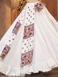 Marvelous White Thread Embroidered Rayon Lehenga Choli With Koti 