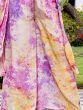 Charming Purple Printed Silk Party Wear Palazzo Top With Jacket