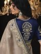 Delightful Cream Embroidered Silk Wedding Wear Saree With Blouse