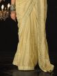 Bewitching Yellow Embroidered Silk Haldi Wear Saree With Blouse