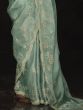Bewitching Sky Blue Sequins Silk Festival Wear Saree With Blouse 