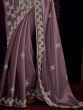 Stunning Dusty Pink Dori Work Silk Reception Wear Saree With Blouse