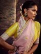Marvelous Light Pink Sequins Work Silk Wedding Saree With Blouse 