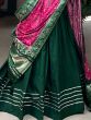 Stunning Green Cotton Plain Events Wear Lehenga Choli With Dupatta