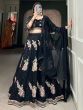 Wonderful Black Sequins Georgette Designer Lehenga Choli With Dupatta