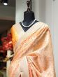 Pretty Orange Digital Printed Handloom kotha Border Saree With Blouse