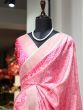 Fetching Pink Digital Printed Handloom Kotha Border Saree With Blouse