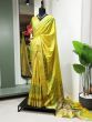 Charming Yellow Digital Printed Handloom Kotha Border Saree With Blouse