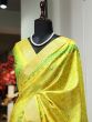 Charming Yellow Digital Printed Handloom Kotha Border Saree With Blouse