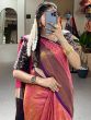 Captivating Pink Zari Weaving Kanjivaram Wedding Wear Saree