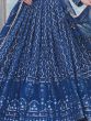 Spectacular Blue Sequins Georgette Engagement Wear Lehenga Choli
