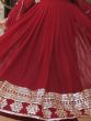Marvelous Maroon Sequins Georgette Engagement Wear Anarkali Gown