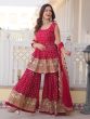 Inviting Rani Pink Sequins Georgette Festival Sharara Suit